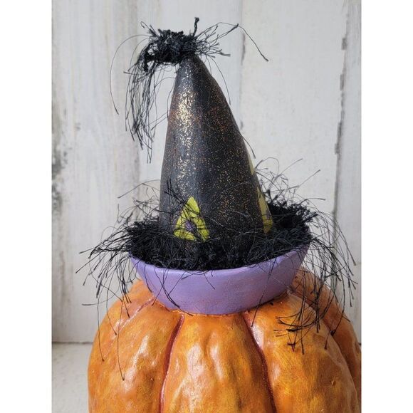 Vintage Halloween Jack O'Lantern dunce hat clown rustic home decor - Picture 9 of 10